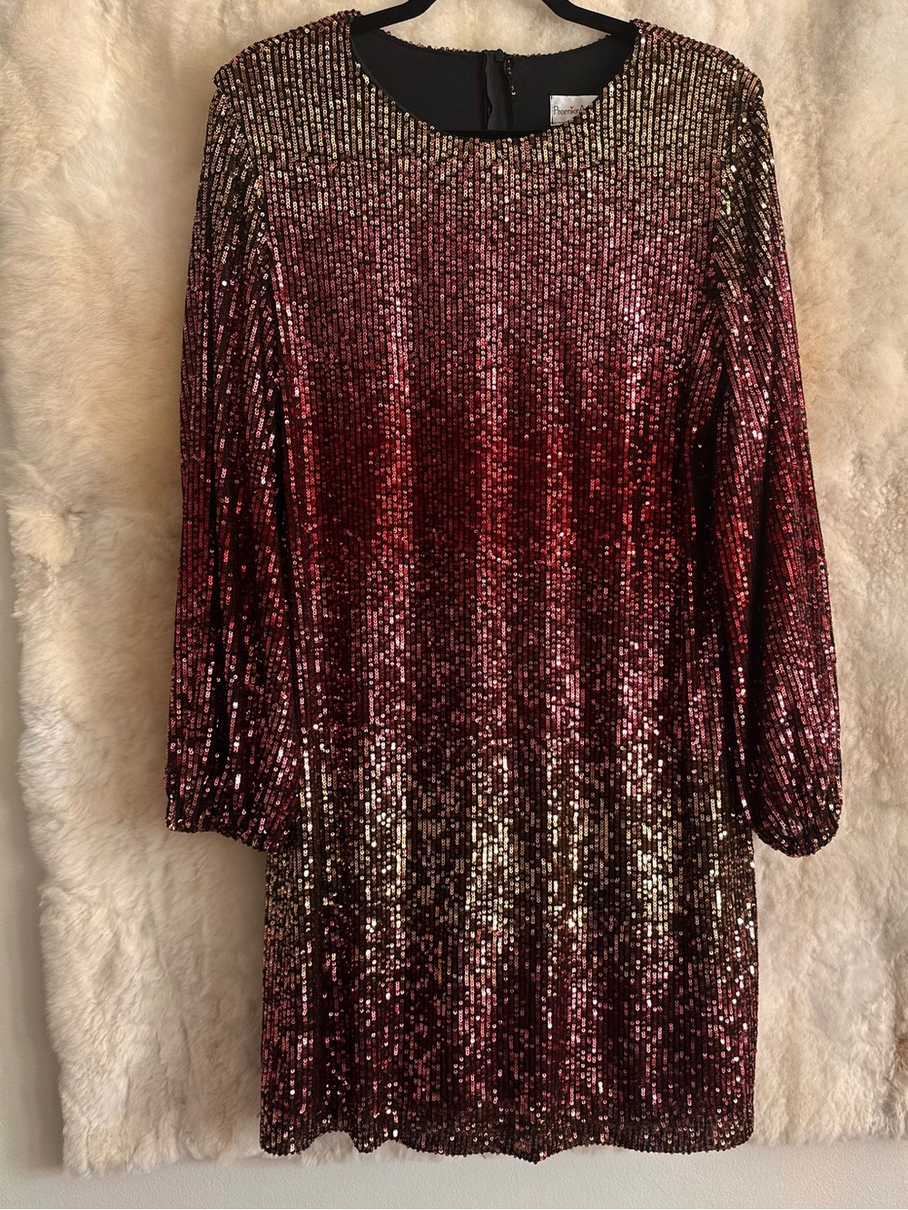 Premier Amour Black Dress with Gold Sequins - Picture 4 of 7